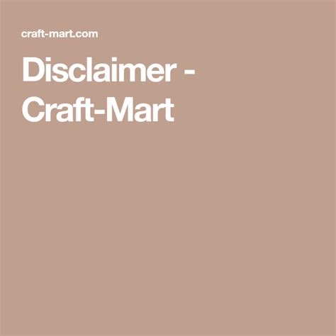 Download Disclaimer For Crafts